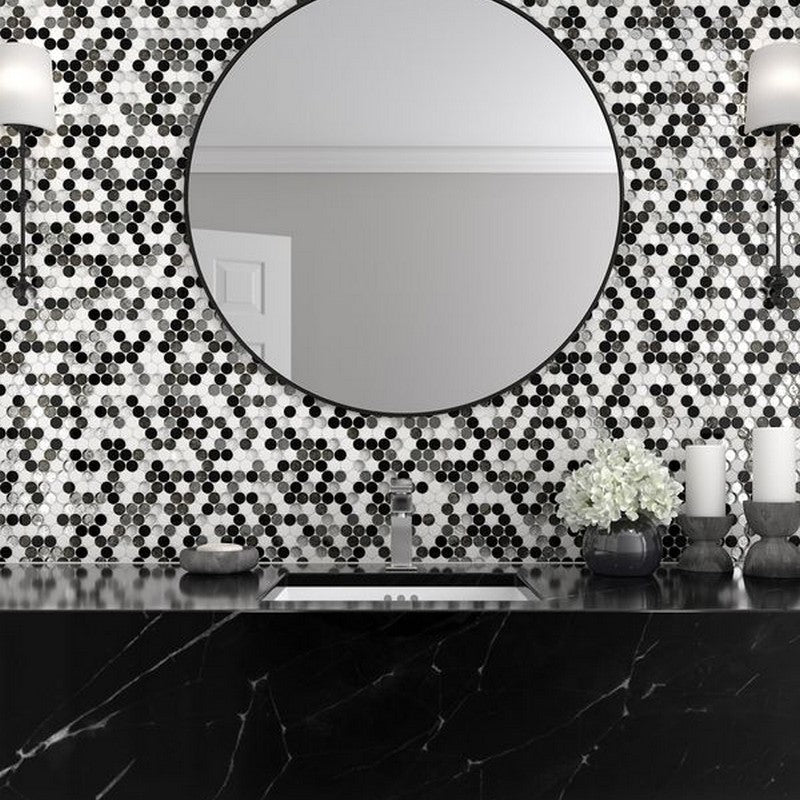 Chic 12" x 12" Circular Mosaic by Anthology