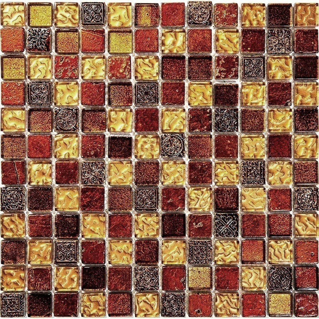 Inka 11.7" x 11.7" Glass & Resin & Stone 0.9" Mosaic by MiR Mosaic