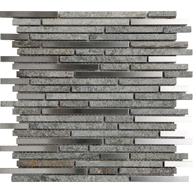 Cascades 11.8" x 11.8" Stone & Metal Mosaic by MiR Mosaic