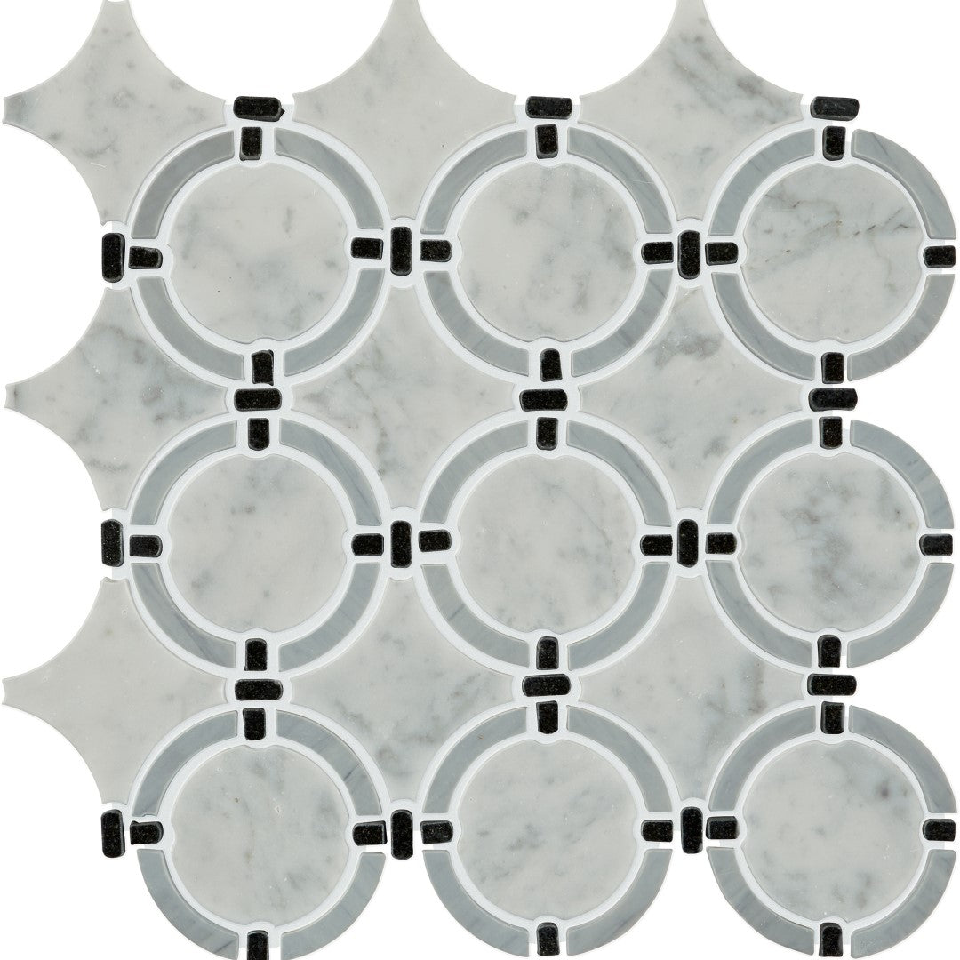 Raine 12.19" x 13.63" Linked Ring Mosaic by Daltile