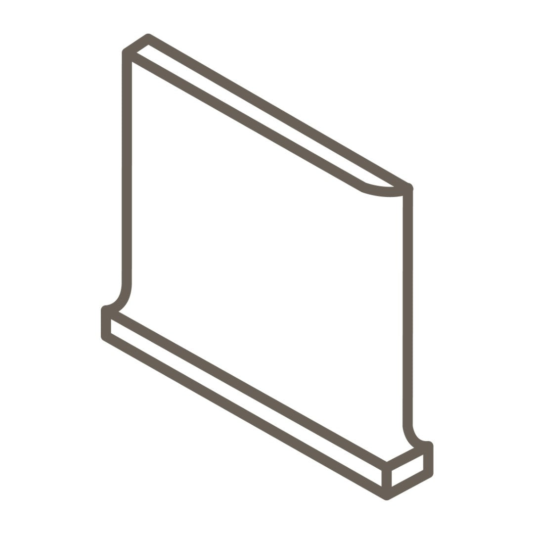 Colormatch SCL3361M 3" x 6" Glazed Ceramic Left Cove Base Corner by Daltile