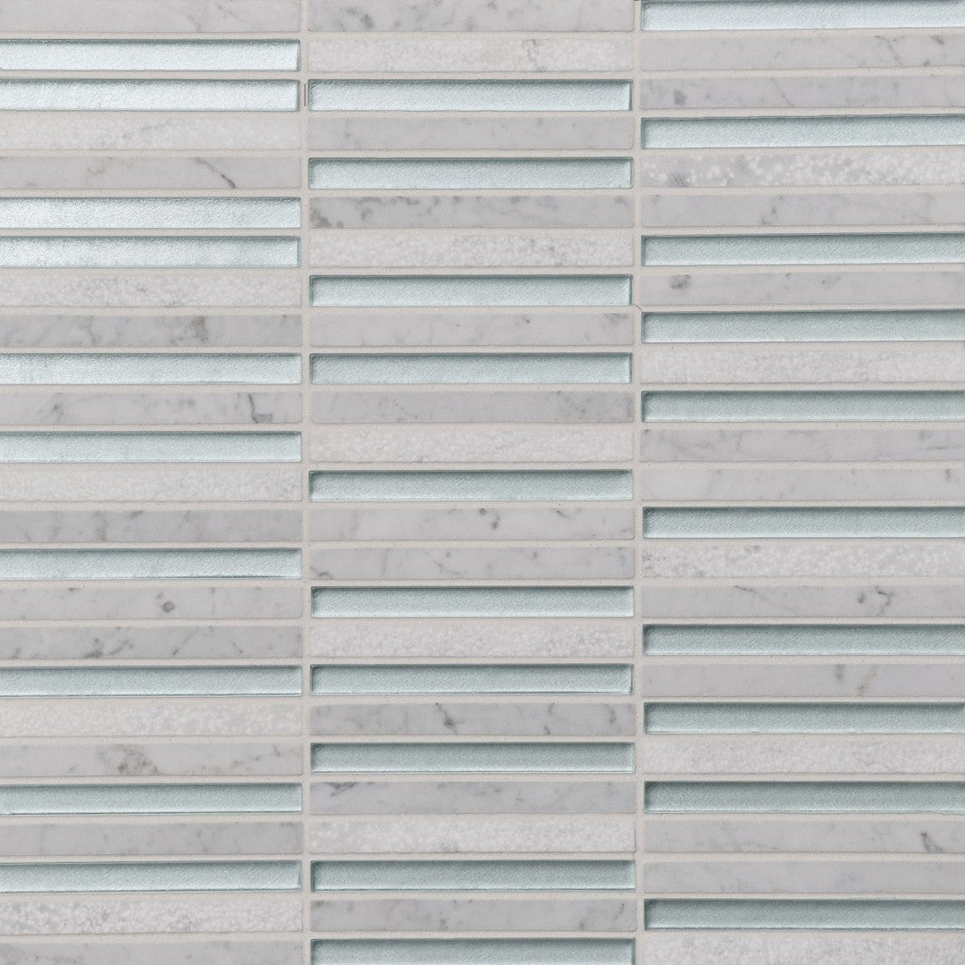 Kaikos 11.75" x 12" Stacked Glass/Stone Mosaic by Bedrosians