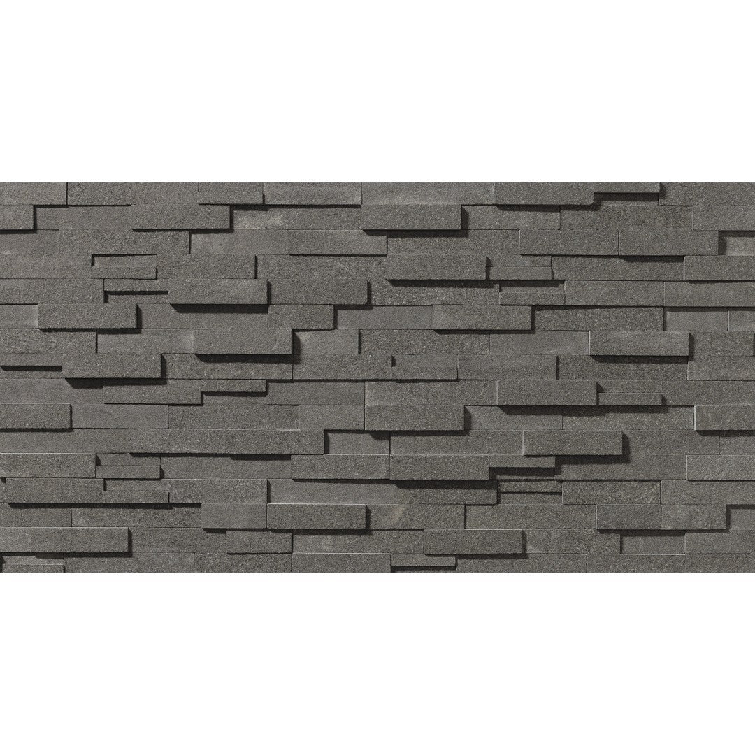 Granite Absolute Black 6" x 24" Flamed Ledger by Bedrosians