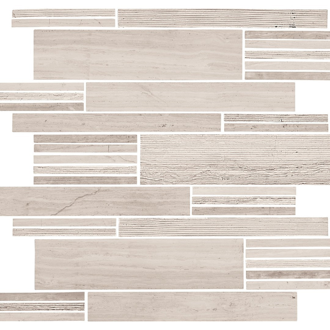 Limestone 12" x 12" Modern Linear Mosaic by Daltile