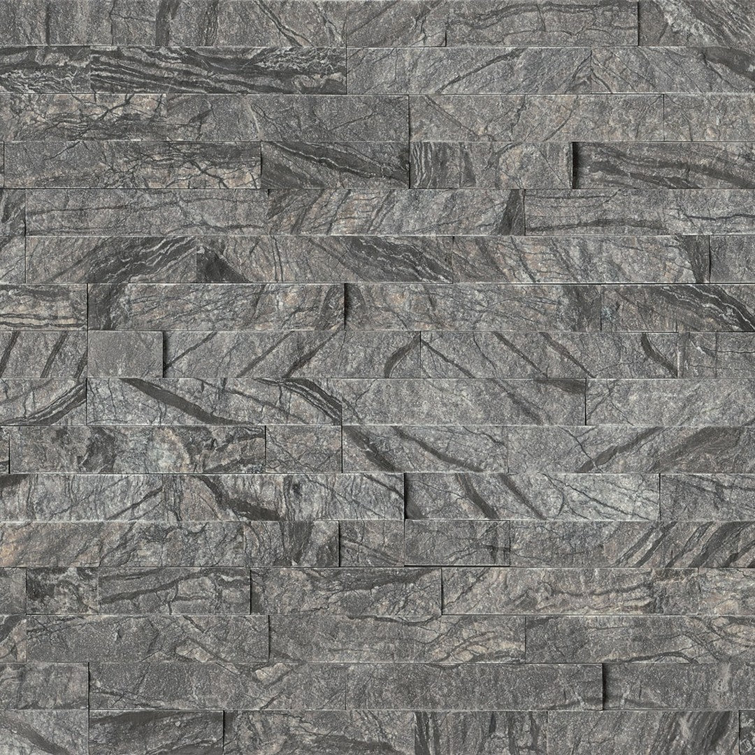 Marble Silver Sheen 6" x 24" Split Face Ledger by Bedrosians