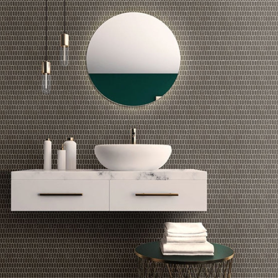 Statuette 10.75" x 11.63" Mini Picket Mosaic by Daltile