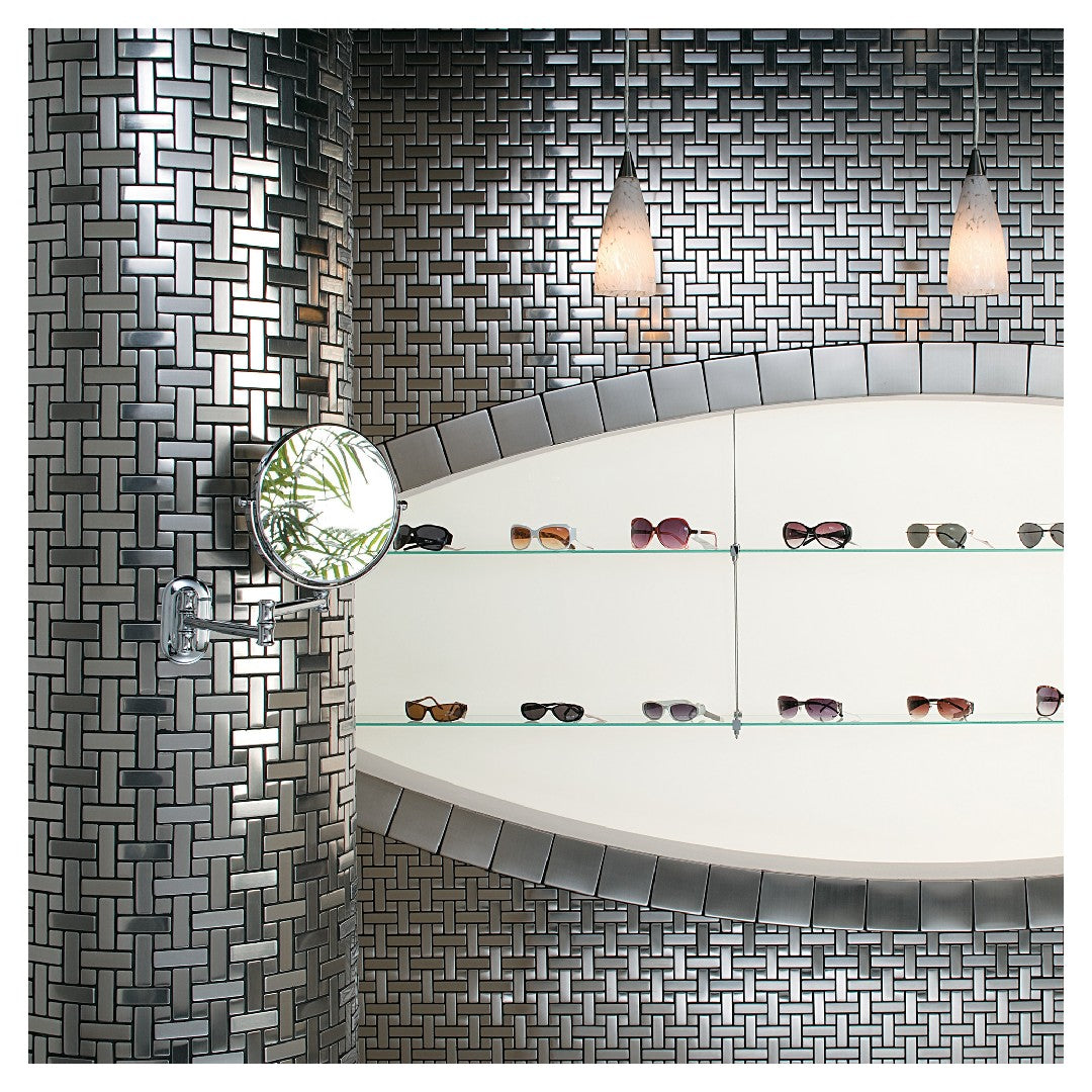 Metallica 12" x 12" Basketweave Mosaic by Daltile