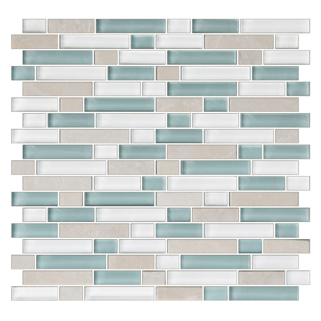 Color Appeal Glossy 12" x 12" Glass & Stone Mosaic by American Olean