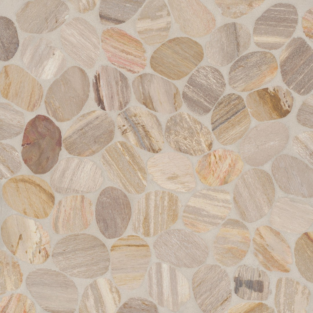 Waterbrook 12" x 12" Medium Tumbled Pebble Mosaic by Bedrosians