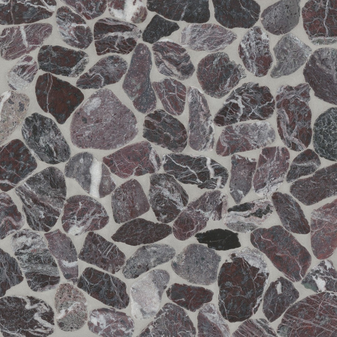 Waterbrook 12" x 12" Medium Sliced Pebble Mosaic by Bedrosians