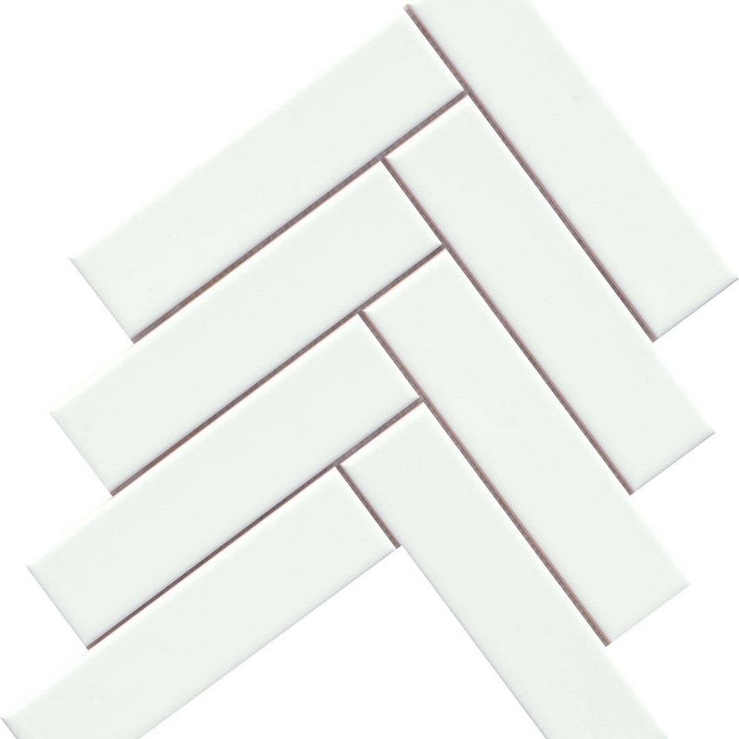 Cognito 11" x 11" Ceramic Gloss Herringbone Tile by Emser