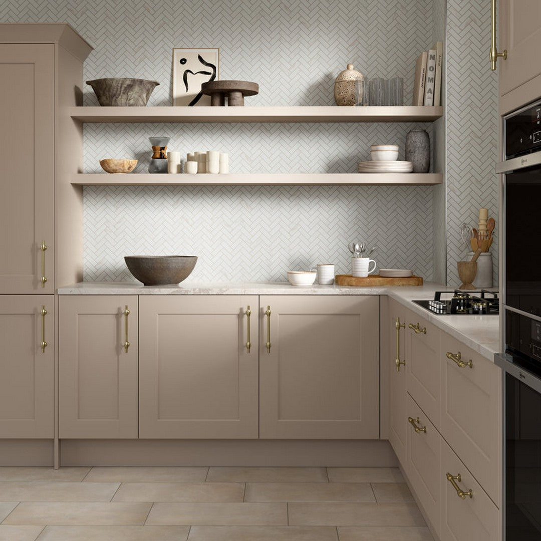 Contessa 9" x 11" Porcelain Matte Herringbone Mosaic by Emser