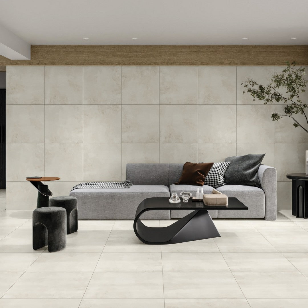 Crema Marfil 48" x 48" Matte Porcelain Field Tile by Bedrosians