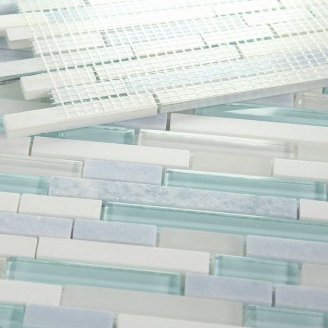 Kaikos 11.75" x 12" Stacked Glass/Stone Mosaic by Bedrosians