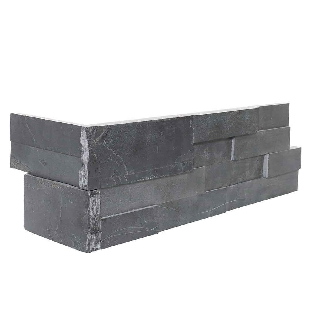 Slate Andhra Black 6" x 24" Natural Cleft Ledger Corner by Bedrosians